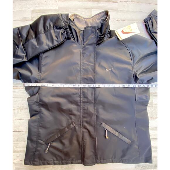 NIKE WOMENS BLACK STORM JACKET MESH LINED WIND FLAP SZ XL C100217 - Picture 10 of 10